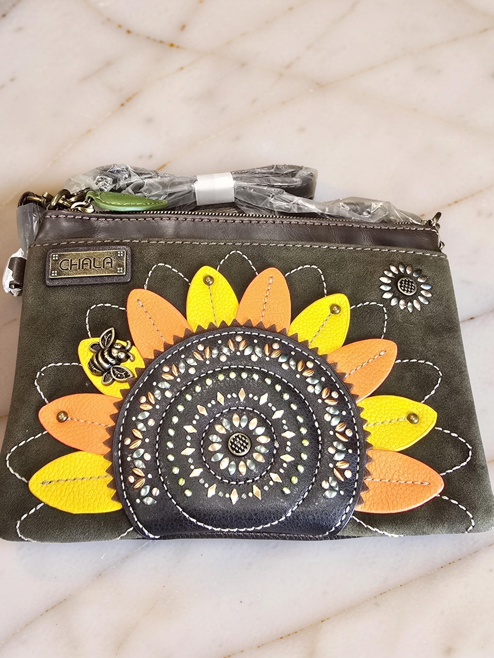 Chala Dazzled Mini Crossbody Sunflower Olive Green NWT
